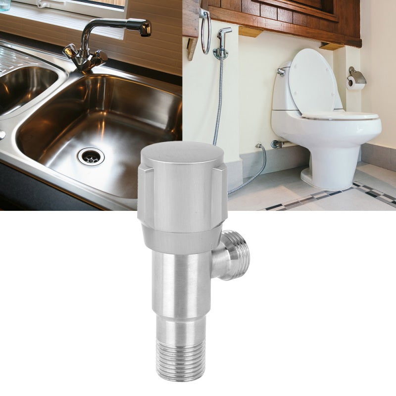 Stainless Steel Angle Valve G1/2in Thread Rust Proof - Easy To Install Corrosion Resistant Stop Valve for Home Bathroom Plumbing - Image 5