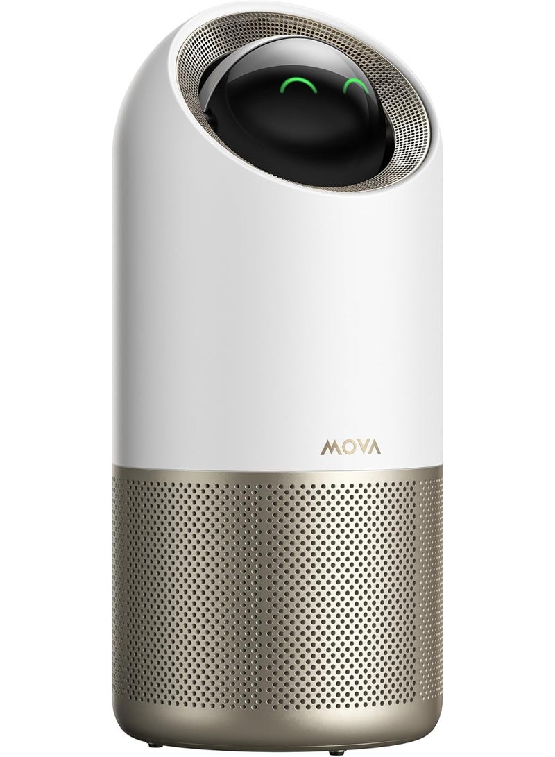 MOVA X10 Plus, Golden 45° Parabolic Air Shield, Compact Design, Professional Anti-Allergen Filter, 2-in-1 Cooling & Purification, Variable Speed Control, Air Quality Display, App Control - Image 1