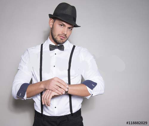 CLOTHERA Suspender and Bow Tie for Men - Black - Image 3