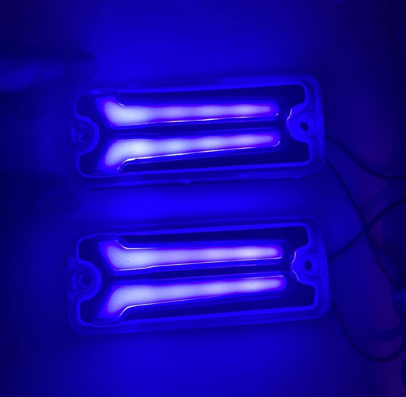AUTO MT 2PC CAR LED Light Side Panel Indicator for All VEHICHLE Maruti Maruti 800 Alto Van Bus Truck Maruti Gypsy King (2PC BLUE HOCKEY SIDE Indicator) - Image 1