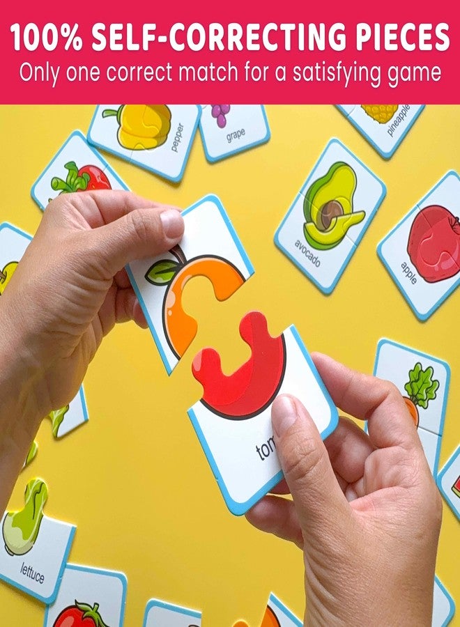 QUOKKA Toddler Puzzles Ages 2-4 – 100% Self-Correcting 16 Matching Pairs of Fruits Veggies – Educational Toddler Puzzles Ages 1-3 with 32 Pieces - Memory Matching Games for 3-5 Years Old Boys & Girls - Image 3