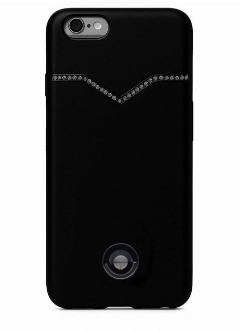 Smooth Surface External Battery Backup Power Bank with Holder for iPhone 6 -Black