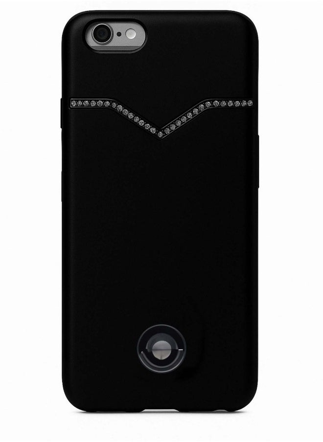 Smooth Surface External Battery Backup Power Bank with Holder for iPhone 6 -Black