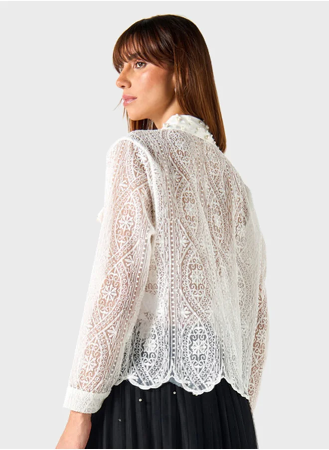 تواكستريمز Embellished Button Down Shirt