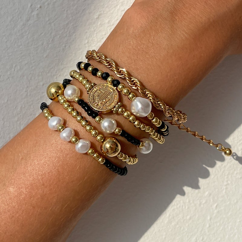SHIXIN European and American Cross-Border Accessories: Simple and Unique 5-Piece CCB Five-Pointed Star Bracelet Set, Ins Style Beaded Jewelry for Women - Image 2