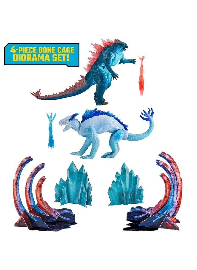 Playmates Toys - Playmates Toys Monsterverse Godzilla x Kong: The New Empire Godzilla vs Shimo Set with 4 Pieces (15.24 cm) - Image 1