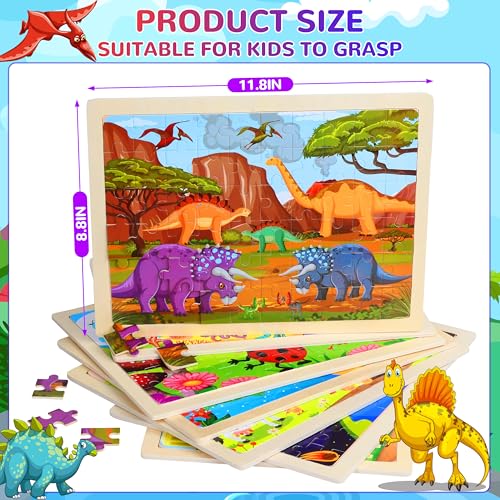 OCTERIC 7 Packs Puzzles for Kids Ages 46 60 PCs Wooden Jigsaw Puzzles Preschool Educational Toys Gifts for Children Ages 48 Kids Puzzle for 3 4 5 6 Year Olds Boys Girls - Image 5