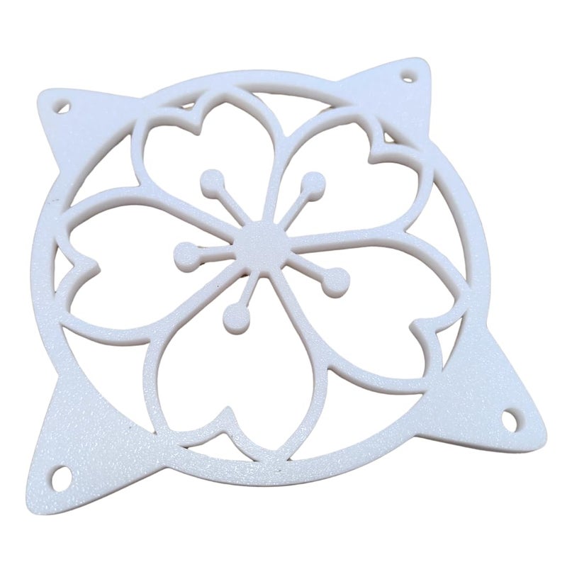splash n color SplashNColor 120mm Sakura Fan Grill Decorative Cover, Super Cute Functional Cherry Blossom Cooling PC Fan Cover Protector for Computer Rig, Sakura PC Accessories Gaming CPU, Easy Installation - Image 1