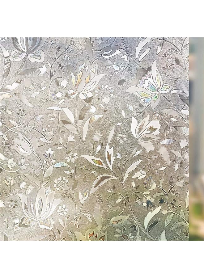 Zaboon Window Film Privacy Film Frosted Decorative No Glue Self Static Cling Anti UV Removable for Home Living Room Bedroom Bathroom Kitchen Office (90cm x 254 cm) - Image 1