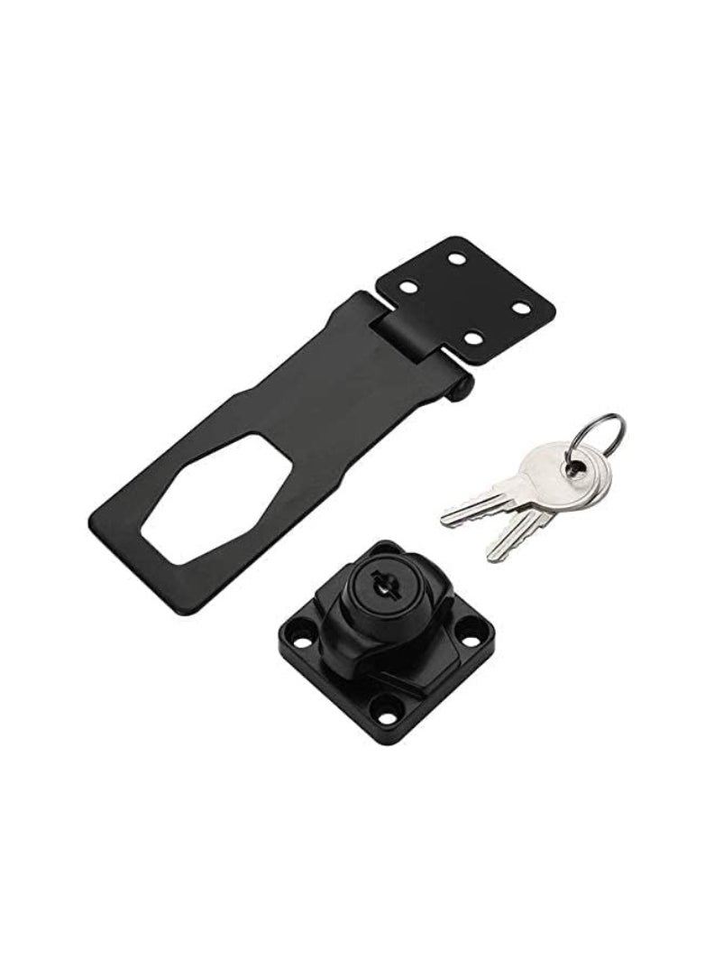 KNP - KNP Black Twist Knob Hasp Locks 4 Inch hasp lock features a sturdy twist knob mechanism for easy locking and unlocking without the need for a key. - Image 1