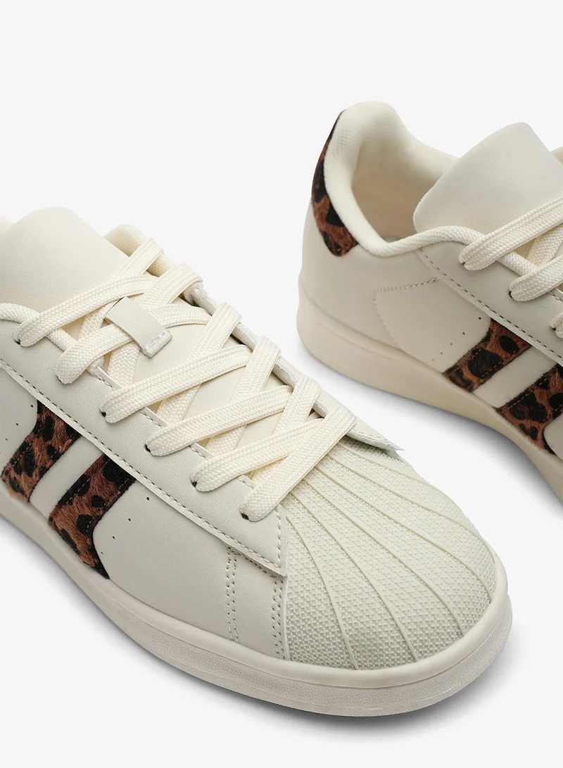 Where's That From  Yamileth Stripe Panel Detailed Trainer for Women | Best Price UAE