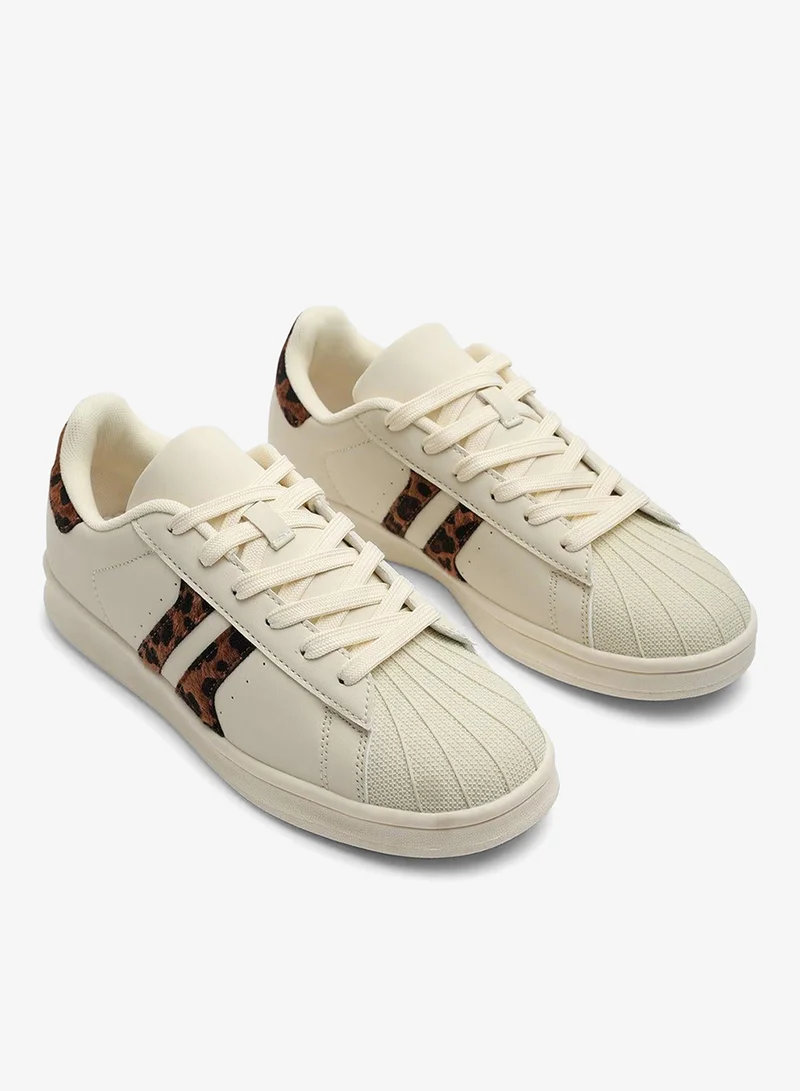 Where's That From  Yamileth Stripe Panel Detailed Trainer for Women | Best Price UAE