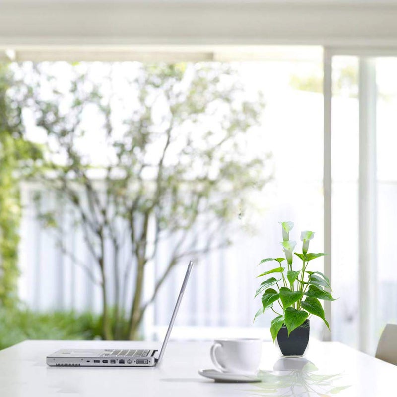 Beebel Artificial Flower Calla Lily Faux Small Potted Plant with Black Pot Fake Bonsai Flower for Home  Office  Indoor and Outdoor Occasions Decor (White Fake Flower) - Image 4