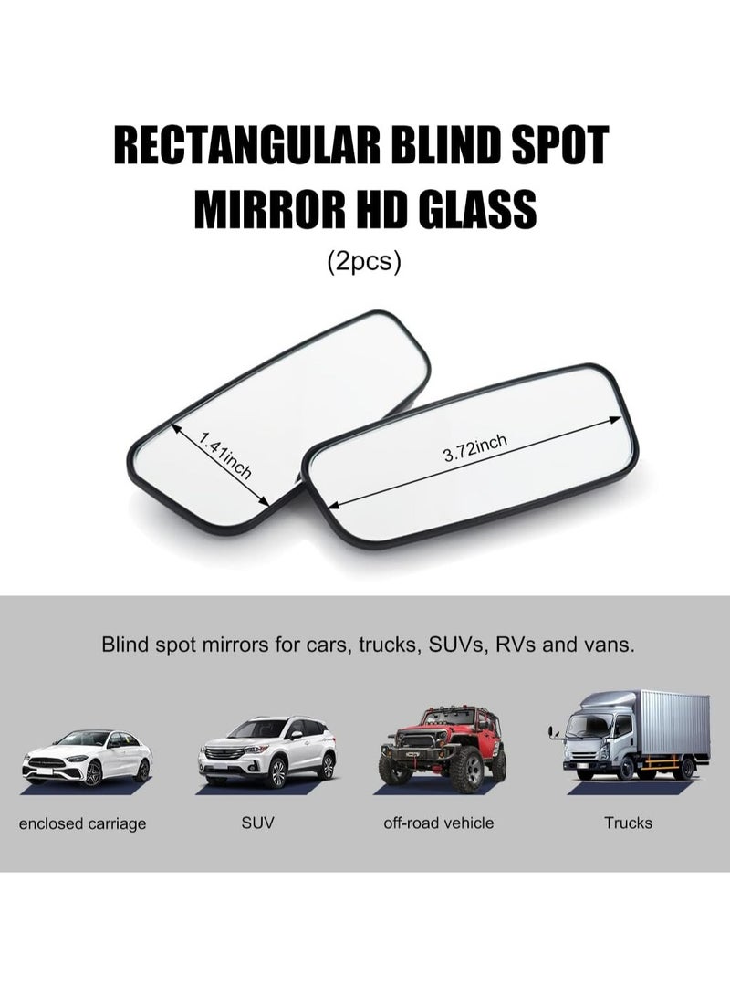 Oasisgalore 2 PCS Car Blind Spot Mirror，Rectangular Auto Blind Spot Mirrors Wide Angle Mirror Convex Rear View Mirror for Cars Trucks  - Image 2