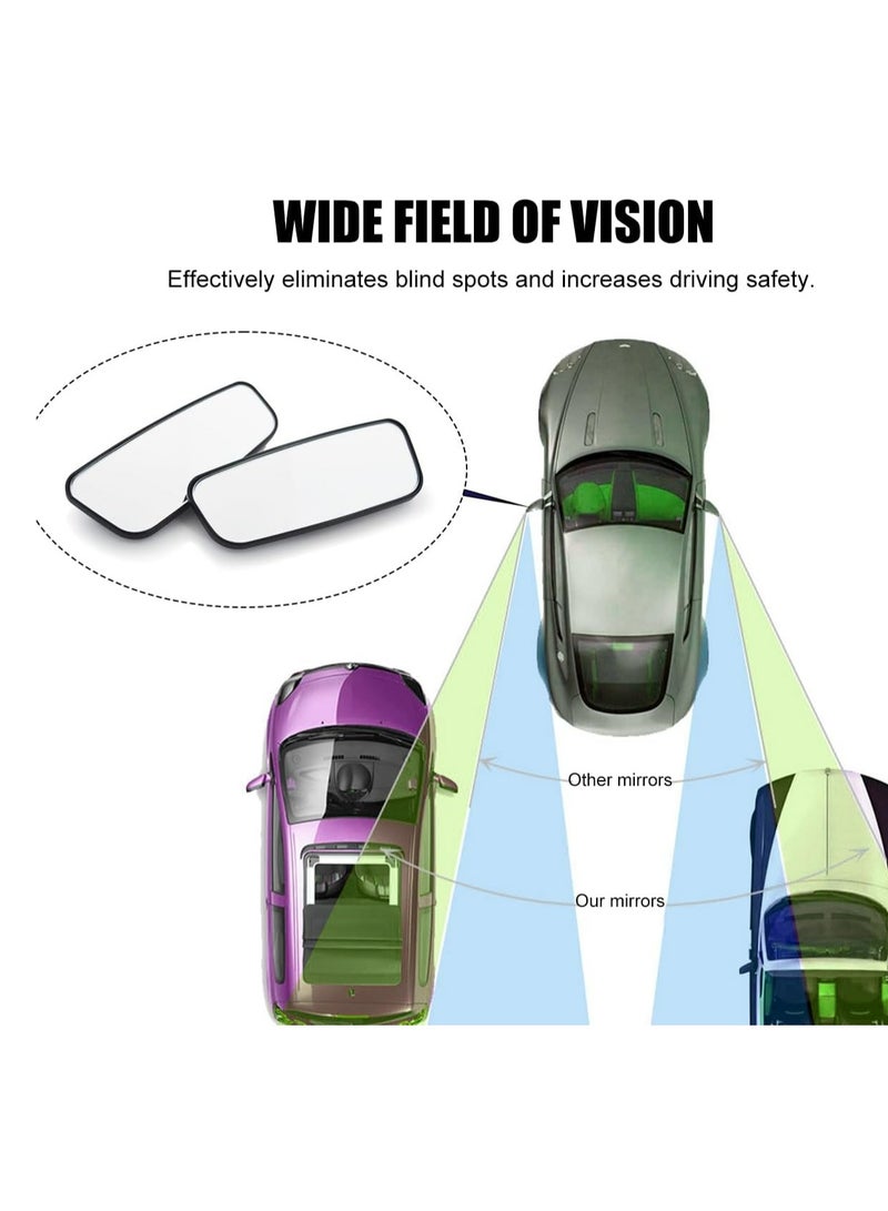 Oasisgalore 2 PCS Car Blind Spot Mirror，Rectangular Auto Blind Spot Mirrors Wide Angle Mirror Convex Rear View Mirror for Cars Trucks  - Image 3