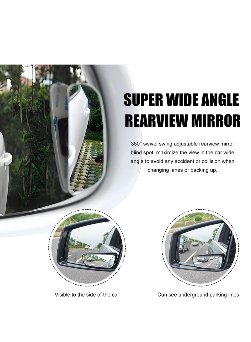 Oasisgalore 2 PCS Car Blind Spot Mirror，Rectangular Auto Blind Spot Mirrors Wide Angle Mirror Convex Rear View Mirror for Cars Trucks  - Image 4