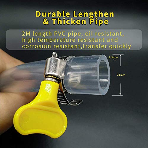 ASPENX Oil Transfer Pump, Fuel Transfer Pump Kit, High Flow Siphon Hand Oil Pump, Portable Manual Car Fuel Pump for Petrol Diesel Oil Liquid Water Fish Tank with 2M Syphon Hose - Image 4