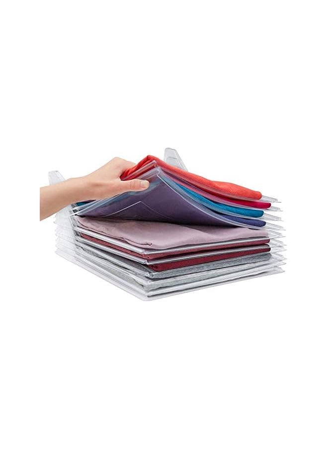 DD - Tee Shirt Organizer Clothing Dividers - 10 Pack Stackable T Shirt, Document Organizer, Clothes Storage Travel Holders Organizers for Closet Organization -Pull Out Tshirts - Image 1