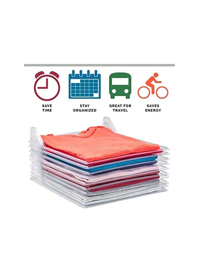 DD - Tee Shirt Organizer Clothing Dividers - 10 Pack Stackable T Shirt, Document Organizer, Clothes Storage Travel Holders Organizers for Closet Organization -Pull Out Tshirts - Image 1