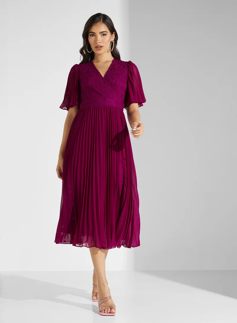 فروك اند فرل V-Neck Midi Dress