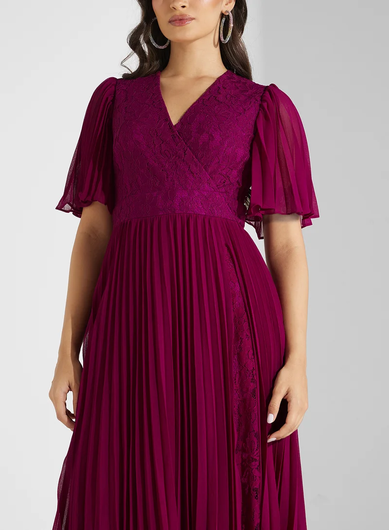 فروك اند فرل V-Neck Midi Dress