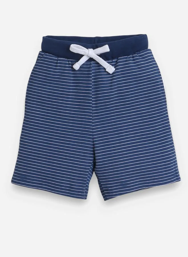 victor and jane Graphic Print T-Shirt and Striped Shorts Set