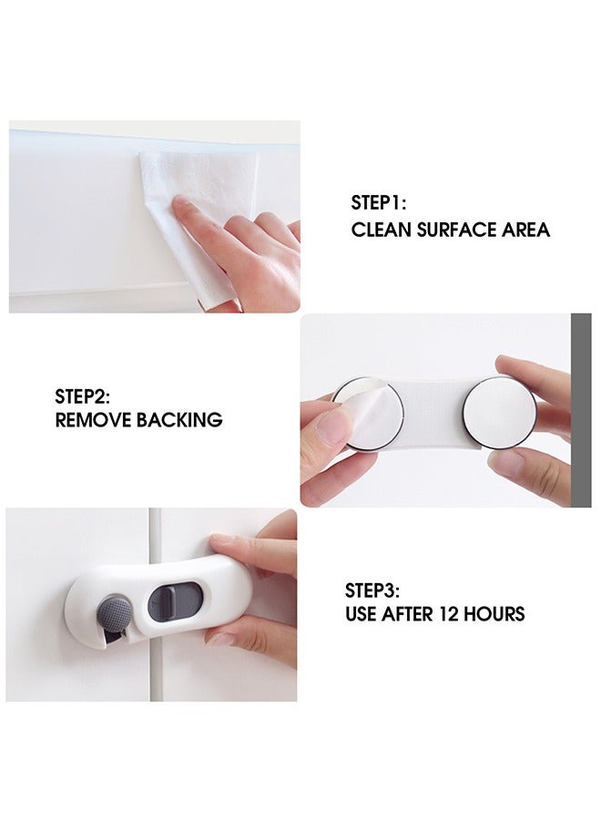 4 Pcs Baby Child Safety Cabinet Locks Cabinet Guards with Adhesive Childproof Door Latch (Brown+Green+Pink) - Image 5