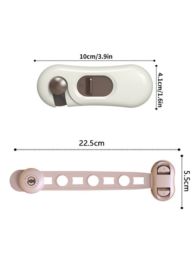 4 Pcs Baby Child Safety Cabinet Locks Cabinet Guards with Adhesive Childproof Door Latch (Brown+Green+Pink) - Image 2