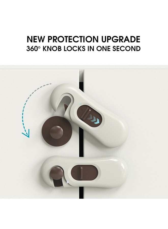 4 Pcs Baby Child Safety Cabinet Locks Cabinet Guards with Adhesive Childproof Door Latch (Brown+Green+Pink) - Image 3