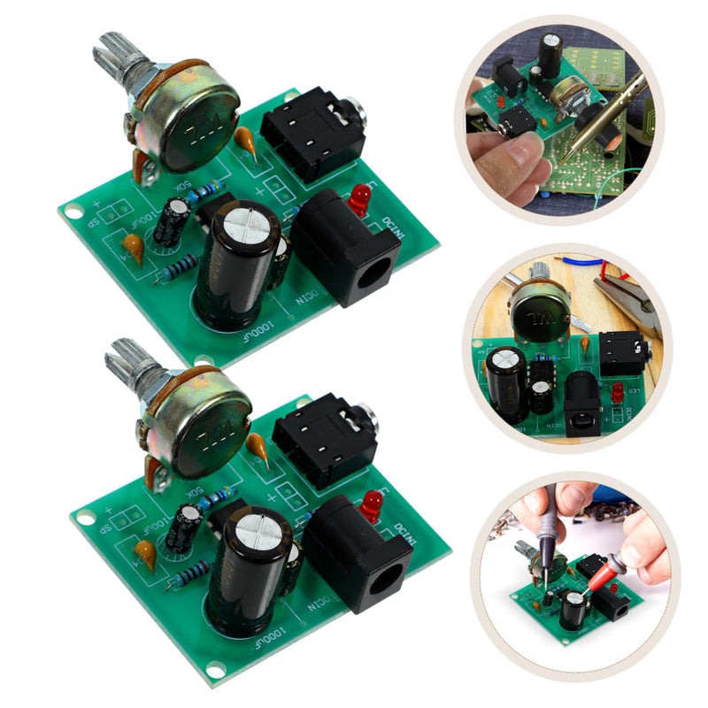 Mini Audio Amplifier Board DIY Soldering Kit Low Power Stereo Amp Module 2 Sets - Image 5