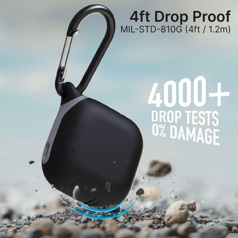 Catalyst Waterproof Case for AirPods 4 - Drop Protection for Apple AirPods 4th Generation with Carabiner, Wireless Charging Silicone Cover for Apple AirPods 4 Case for Women and Men - Image 5