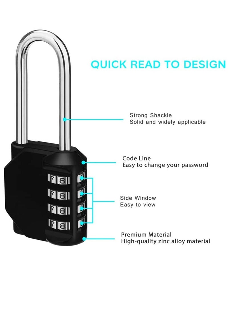 KASTWAVE Padlock, 2 Pack 2.2 Inch Long Shackle Combination Lock, 4 Digit Outdoor Waterproof Padlock for School Gym Locker - Image 3