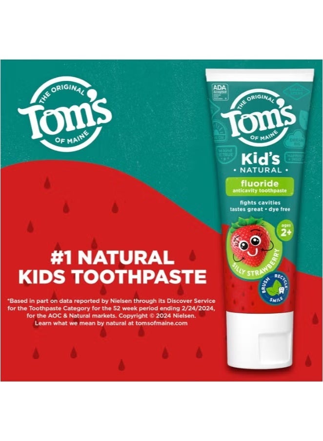 Tom's of Maine ADA Approved Fluoride Children's Toothpaste, Natural Toothpaste, Dye Free, No Artificial Preservatives, For Children Over 2 Years Old 144g (Strawberry flavor) - Image 2