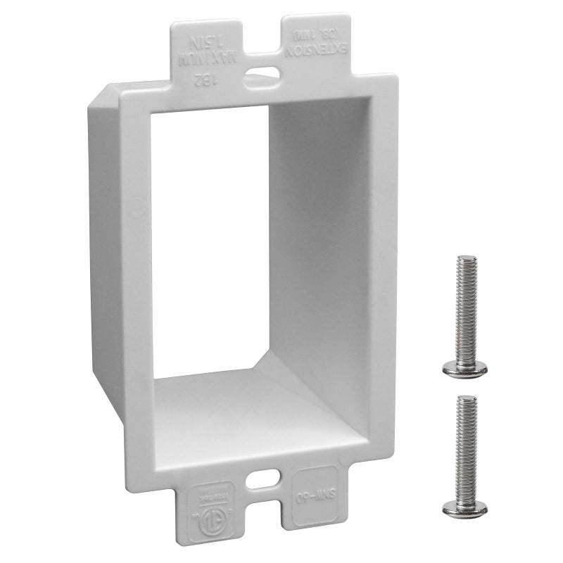 XGGYA 1-Gang BE1 Non-Metallic Electrical Power Outlet Box Extender(ETL Listed),Outlet Box Extender for Power Switch Receptacles Accessories,Fire Rated for 2 Hours,1-Pack - Image 1