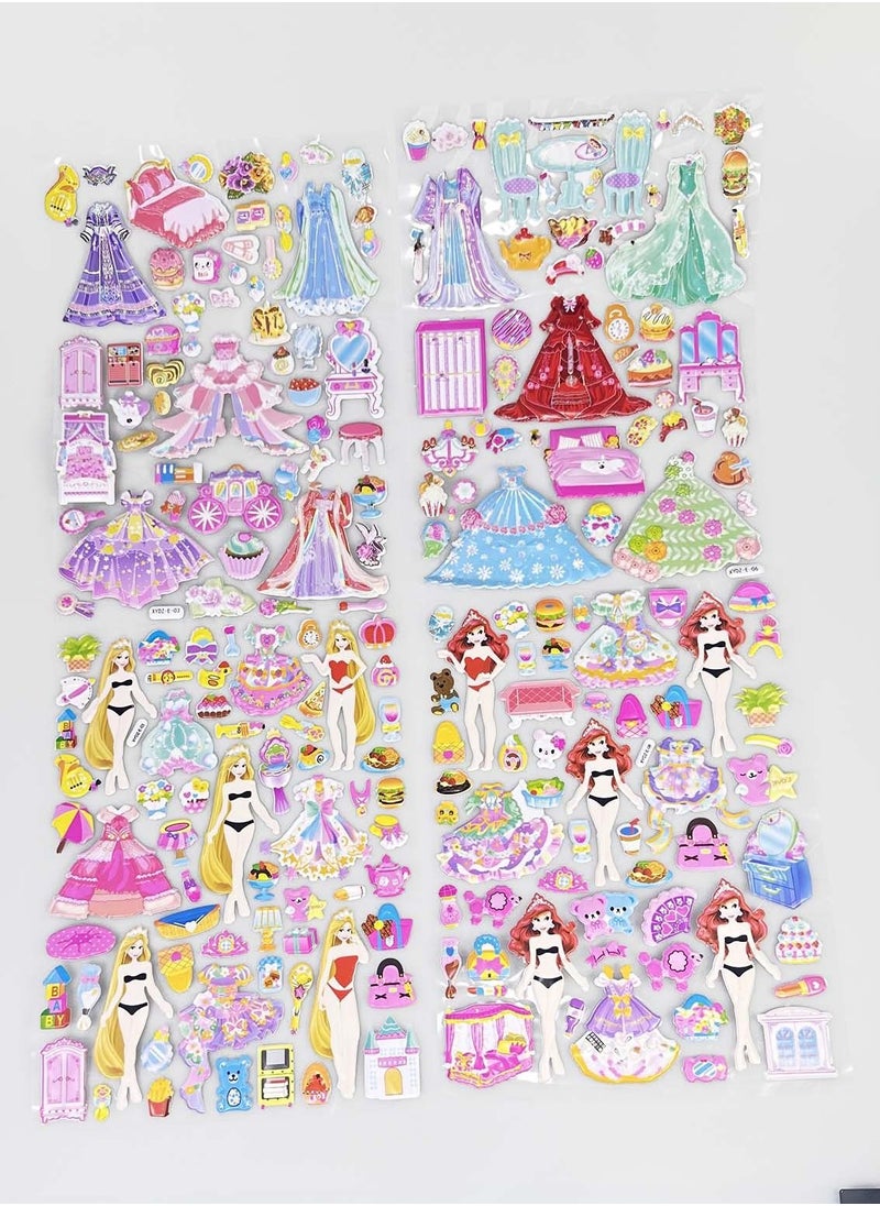 يوما وسادة ملصقات Princess Dress Up ، للفتيات والأطفال ، يصنعون ألعاب الأميرة اليدوية الخاصة بك ، مجموعة ألعاب نشاط ملصق الأميرة الإسفنجية ثلاثية الأبعاد القابلة لإعادة الاستخدام ، للأطفال الصغار في مرحلة  - Image 1