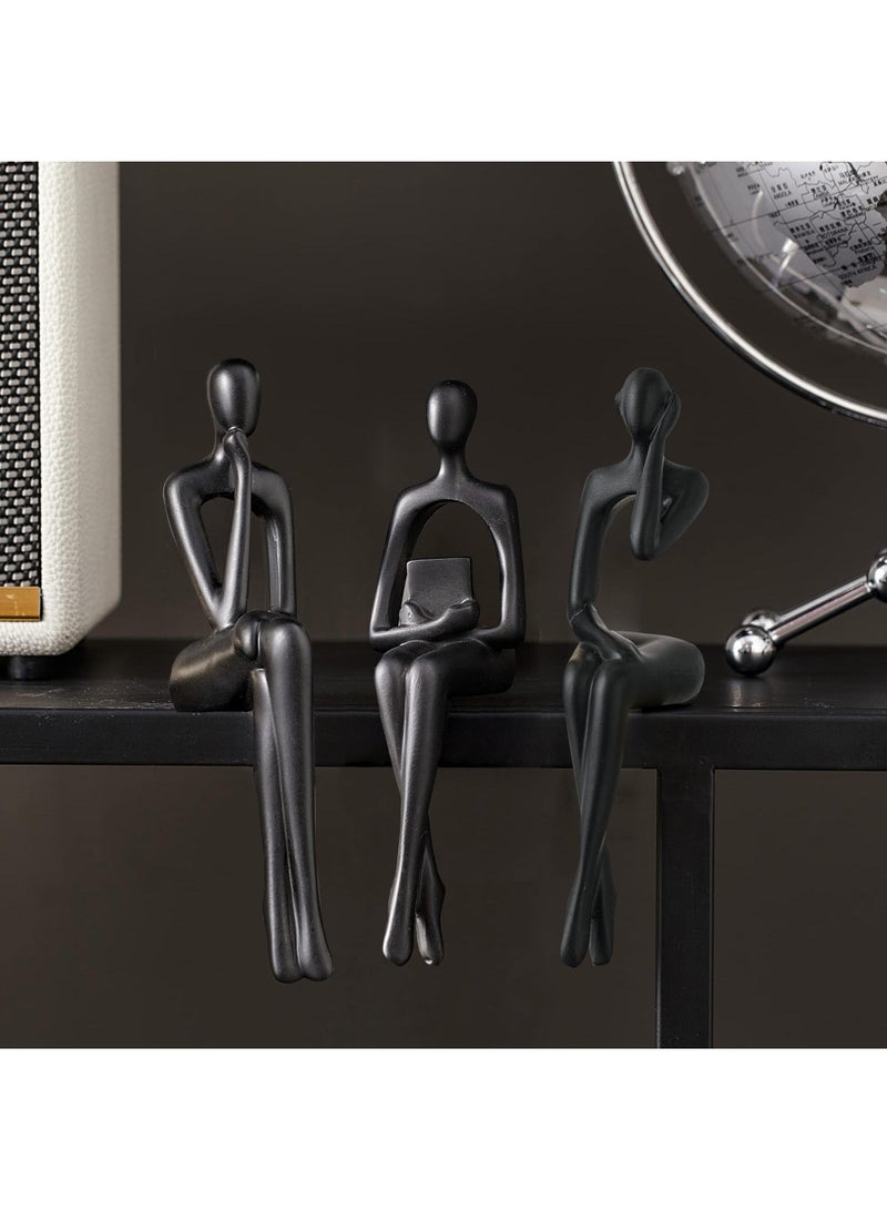 مجموعة من 3 قطعة من الفن التجريدي المفكر النحت التجريدي النحت زخرفة زخرفة الراتنج التماثيل الحديثة مكتب زخرفة رفوف صغيرة ديكور المنزل ديكور غرفة المعيشة التماثيل