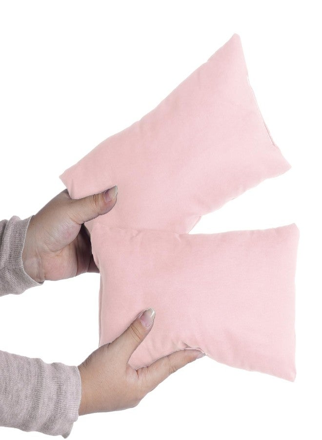 Marrywindix Tiny Pillow 2 Pack Small Decorative Pillow 9.5 x 5.5 in Travel Pillows Soft Pet Pillow for Camping Travel Sleeping Bed Sofa Neck Knee Wrist Support (Pink) - Image 1