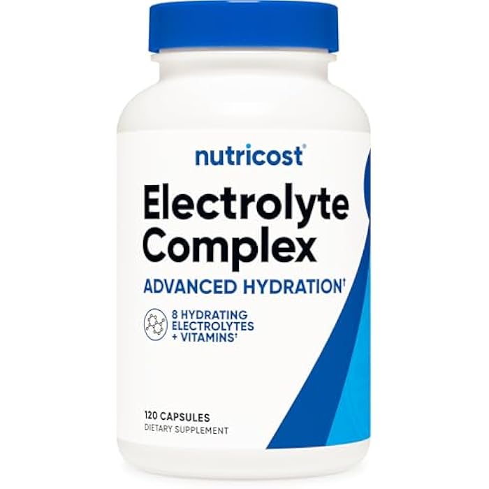 Nutricost Electrolyte Complex Advanced Hydration (120 Capsules) - 8 Hydrating Electrolytes & Vitamins, Gluten Free, Non-GMO, Vegetarian - Image 1
