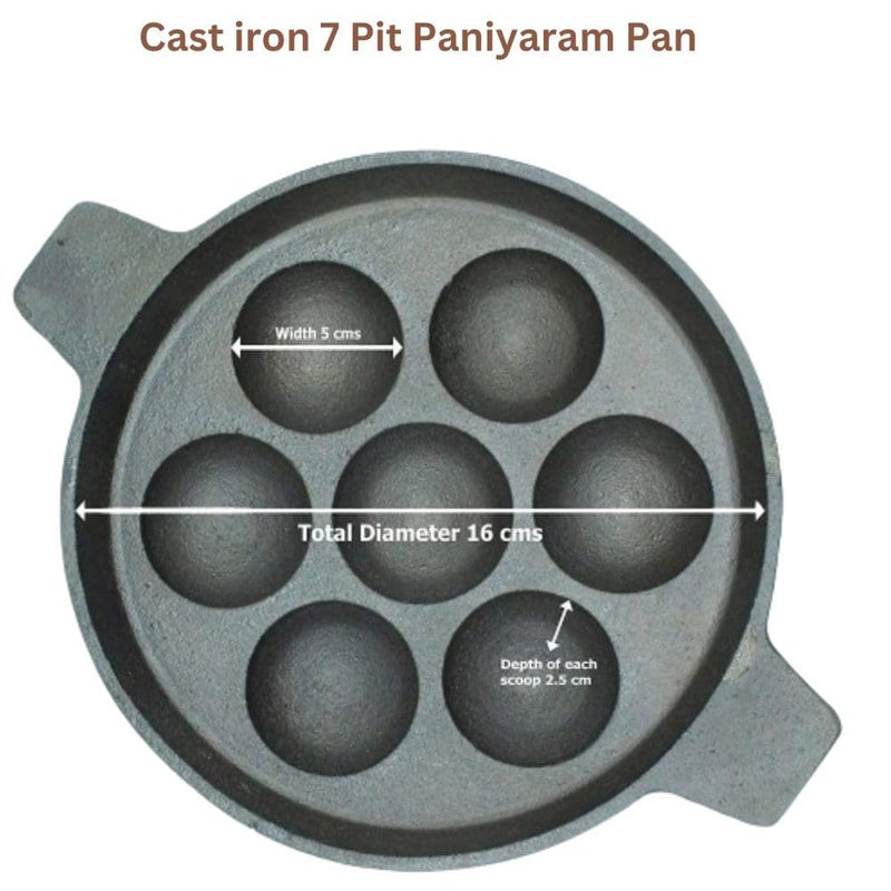 MUD N POT & Pit Paniyaram pan with Glass lid, appe pan/pattu pan 7 Cup deep pan/Induction Friendly/Naturally Non Stick/ 100% Non Stick/No Chemical Coating - Image 5