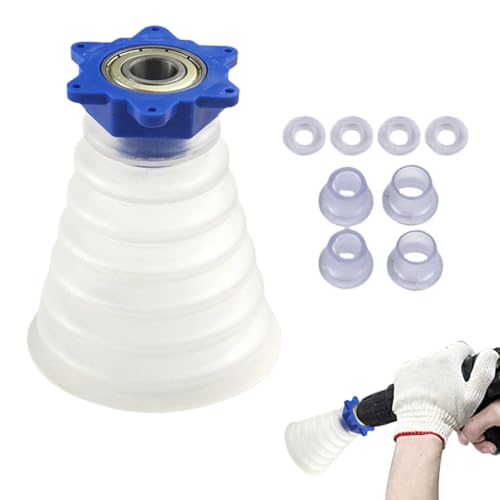 Serplex® Hole Saw Dust Bowl 16cm/6.2'' Flexible Drill Dust Collector Drill Bit Cover, Semi-transparent Universal Drill Dust Catcher Dust Collector Chips Collector for Hole Saw - Image 1