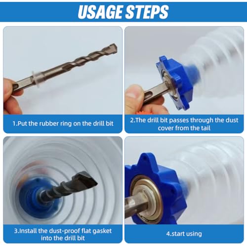 Serplex® Hole Saw Dust Bowl 16cm/6.2'' Flexible Drill Dust Collector Drill Bit Cover, Semi-transparent Universal Drill Dust Catcher Dust Collector Chips Collector for Hole Saw - Image 4