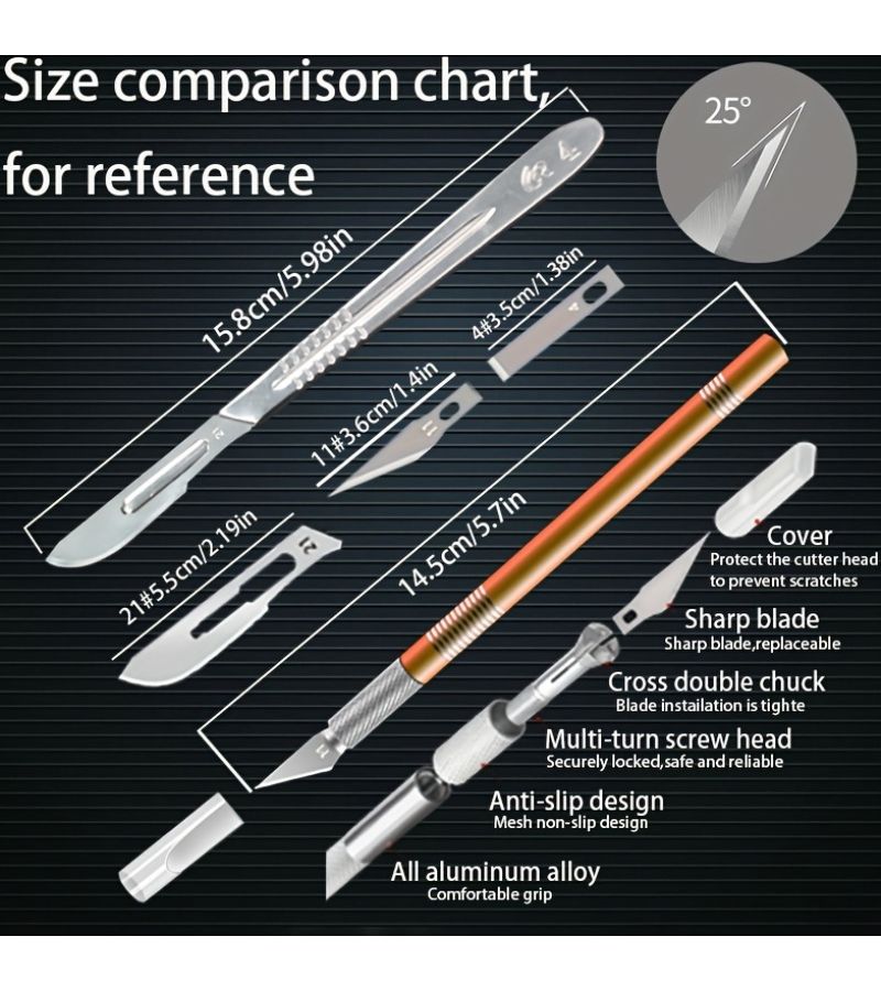 74 Pieces Carving Knife Tool Set with Colored Handles and Replaceable Blades for Craft - Image 3