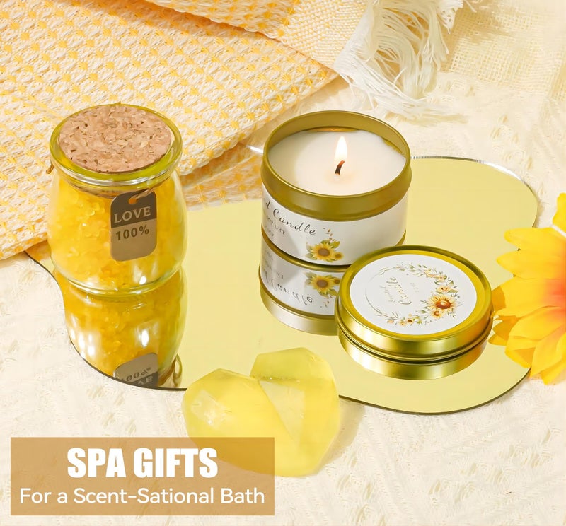 CLTTCLLCT Mother's Day Gifts for Mom, 17pcs Relaxing Spa Gifts Set for Girls, Sisters, Mom, Sunflower Self-Care Package, Sending Sunshine Get Well Gifts for Women, Perfect Basket for Birthday & Mother's Day - Image 5