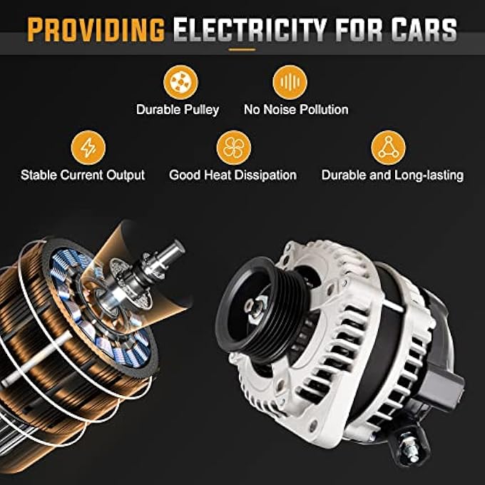 ILONPA Alternator Replacement Compatible with 2008 2009 2010 2011 2012 Honda Accord, 2010 Crosstour Replace AND0483 VND0483 - Image 5