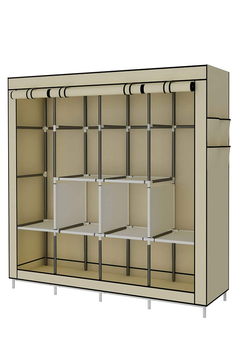 ALMUFARREJ Fabric Wardrobe Organizer Beige 150x175x45 CM  - Image 2