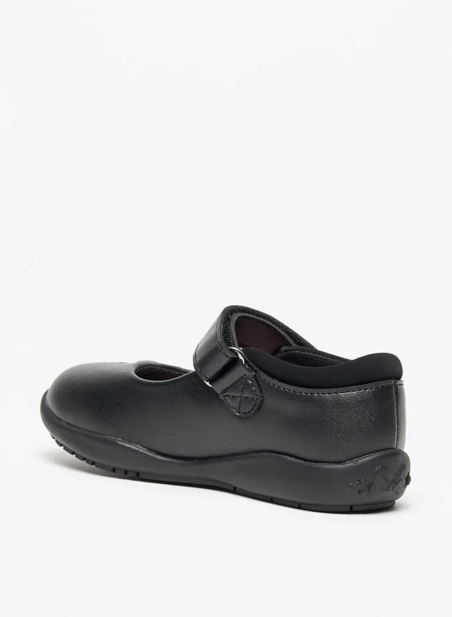 ديزني Minnie Mouse Applique Mary Jane School Shoes with Hook and Loop Closure