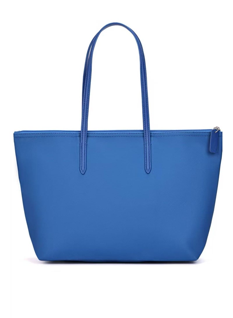 LACOSTE Women's L12.12 Concept Fashion Versatile Large Capacity Zipper Shoulder Bag Handbag Large royal blue 45cm * 30cm * 12cm  - Image 2