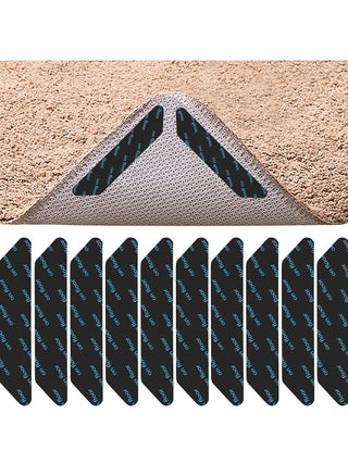 MAKINGTEC Rug Gripper Tape 10 Pcs Double Sided Anti Curling Non Slip Reusable Black Trapezoid Pad for Hardwood Floors, Carpets, Floor Mats in Place & Make Corner Flat and Easily Peel Off - pzsku/Z423997944D82481C8FC9Z/45/_/1700037977/d0f5eb2e-270f-41fc-8ccd-41e5434903b8