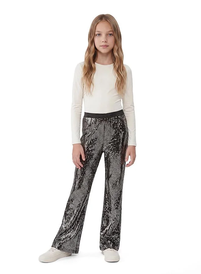 Koton Sequined Flared Trousers