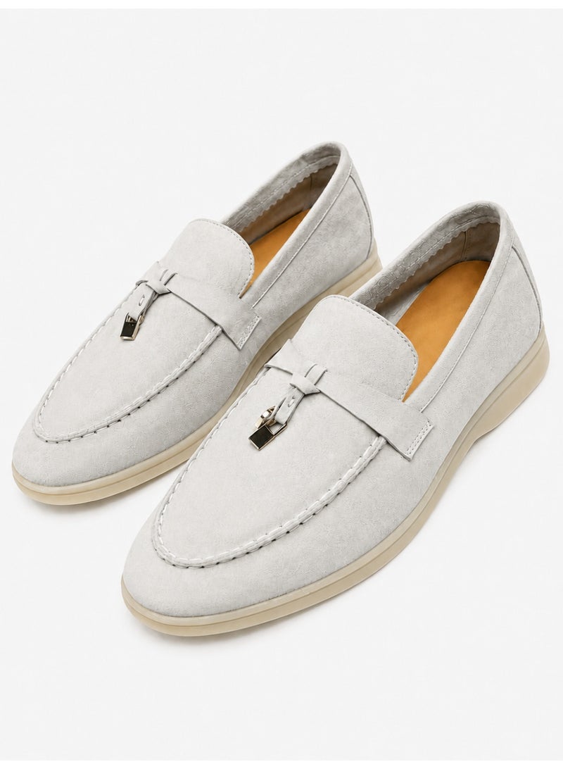 Suede Loafers Men Fashion Design Flats Summer Walk Loafers Genuine Leather Slip On Round Toe Soft Flats Casual Shoes Size 46 - Image 1